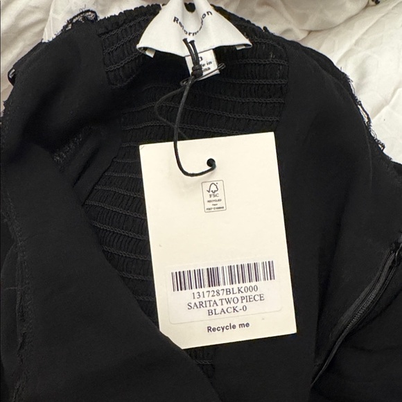 Reformation Sarita Two Piece Black - Size 0 - Picture 6 of 8